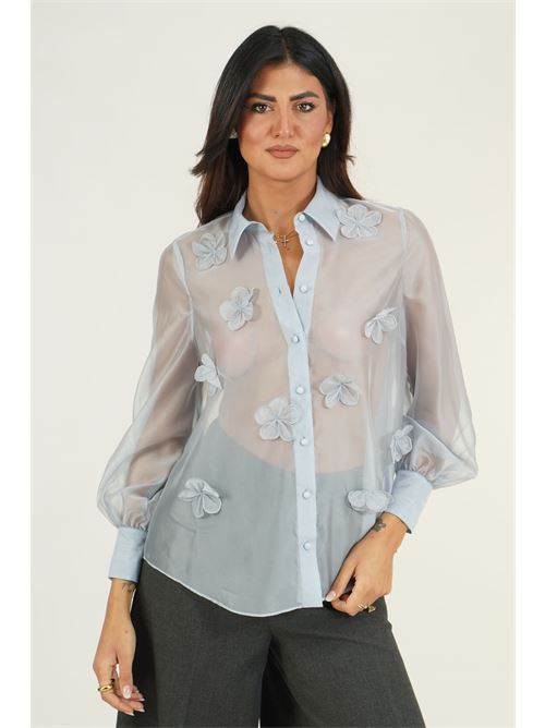Camicia in organza Luckylu Milano | BL22FWPOWDER BLUE
